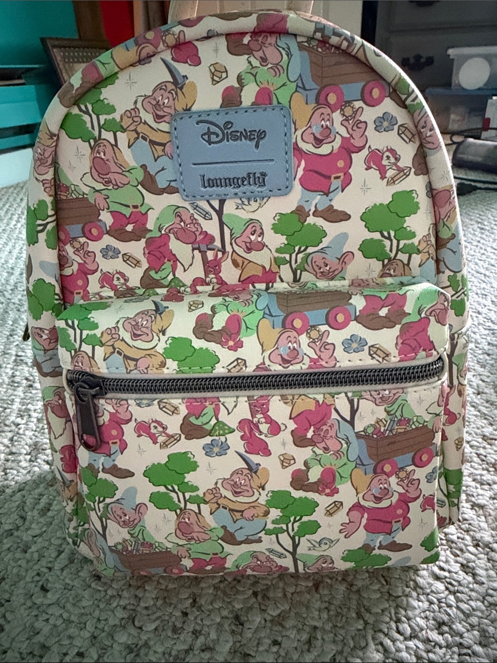 Loungefly Disney Snow White Seven Dwarfs Cream Multi-Color Mini Backpack